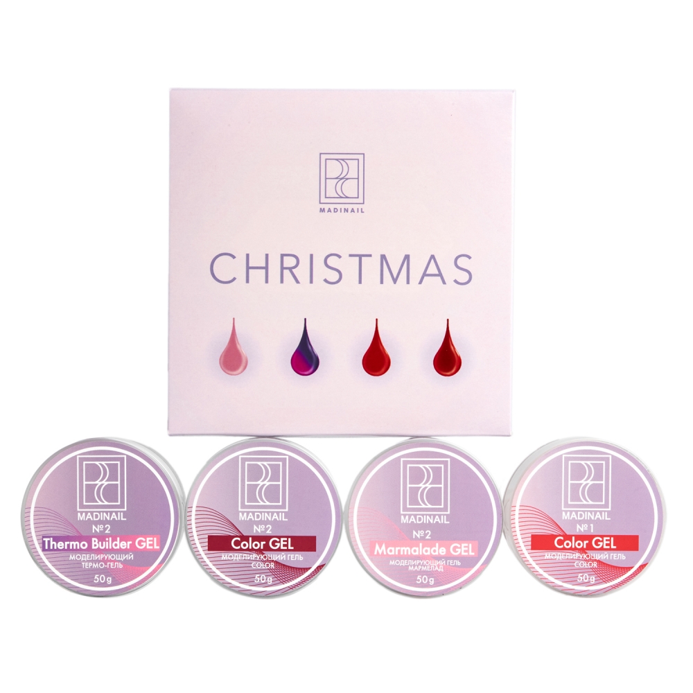 MADINAIL NAIL BUILDER UV LED CHRISTMAS GIFT SET 4 x 50g