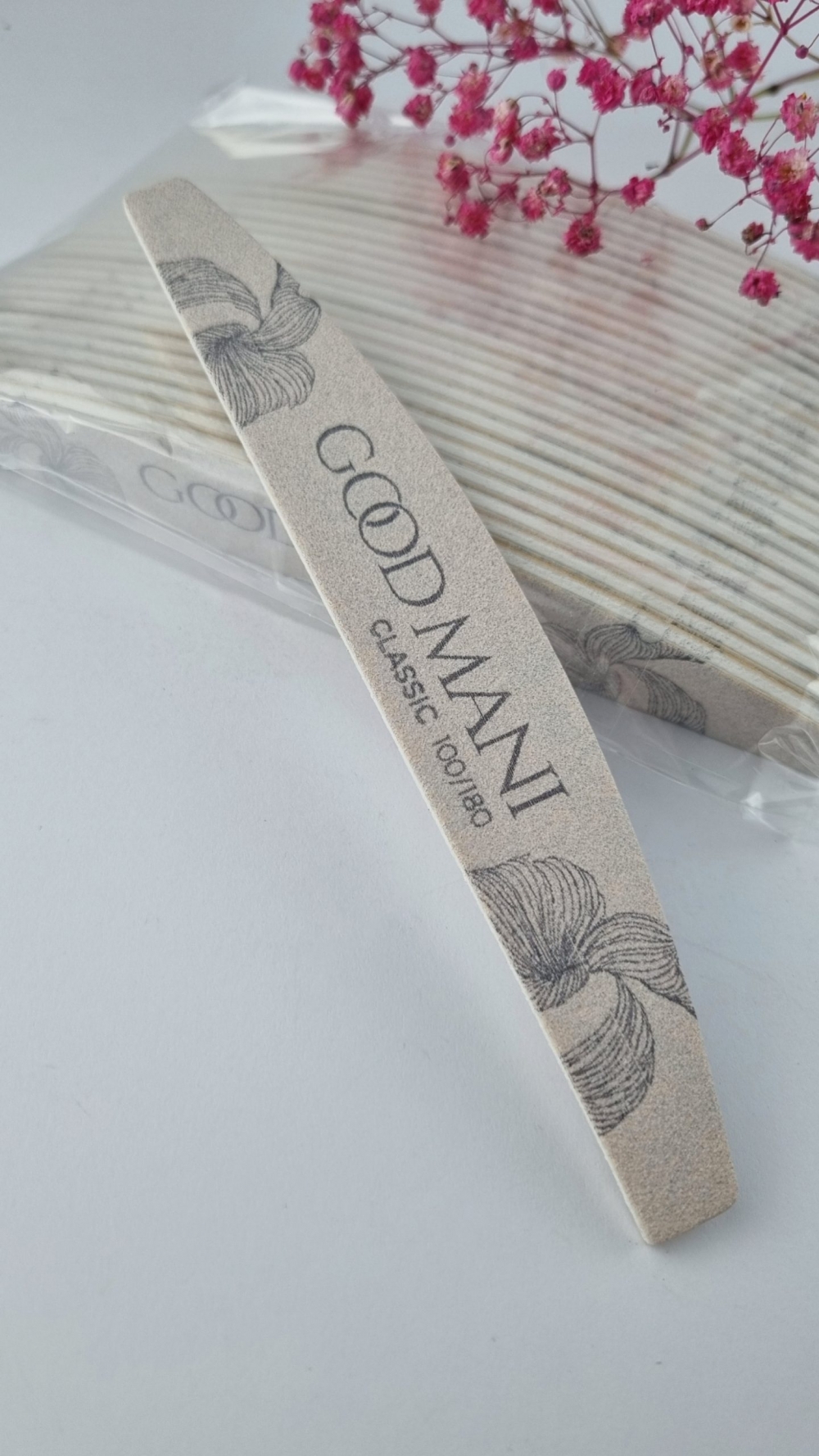 GOOD MANI STANDARD NAIL FILE HALF MOON 100/180 (25pcs)