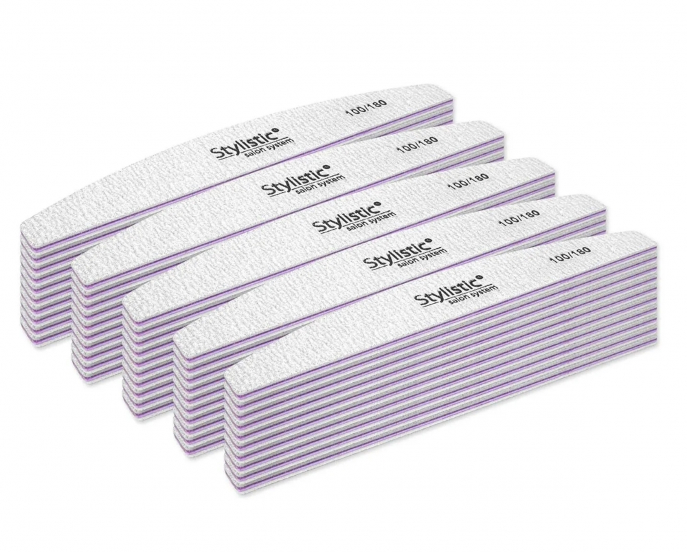 CLARESA STYLISTIC JAPANESE HALF MOON FILE 100/180 (50pcs)