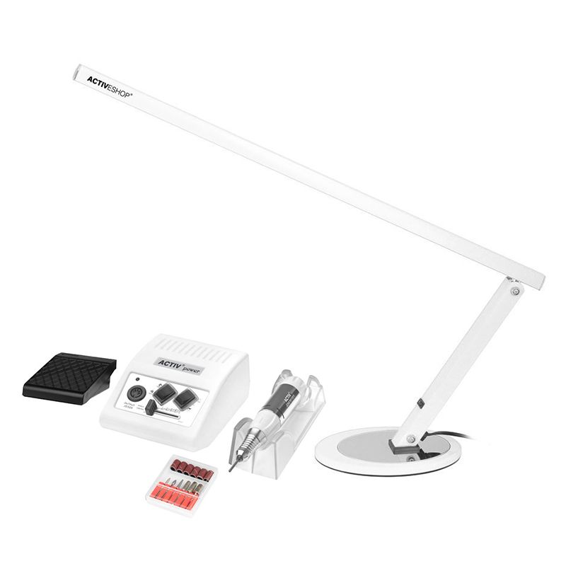 ACTIVESHOP ACTIV POWER JD500 WHITE DRILL MACHINE + DESK LAMP SLIM 20W WHITE