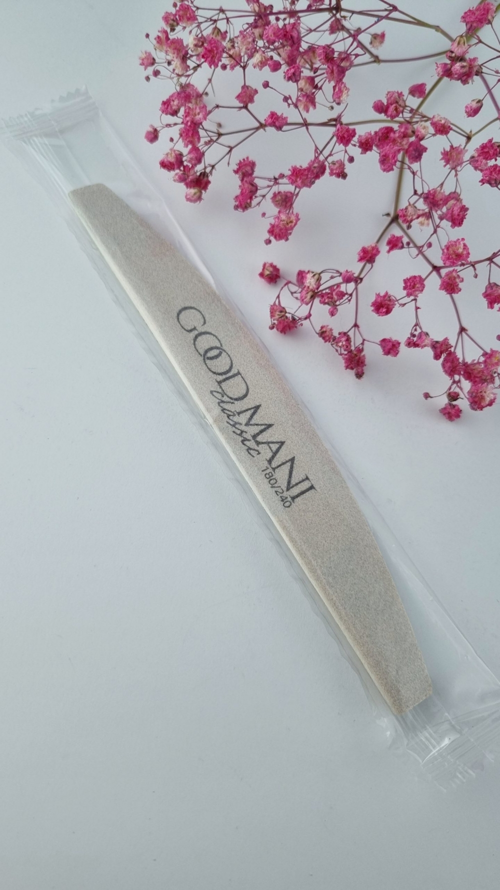 GOOD MANI STANDARD NAIL FILE HALF MOON SAFTY PACKAGE 180/240 (25pcs)