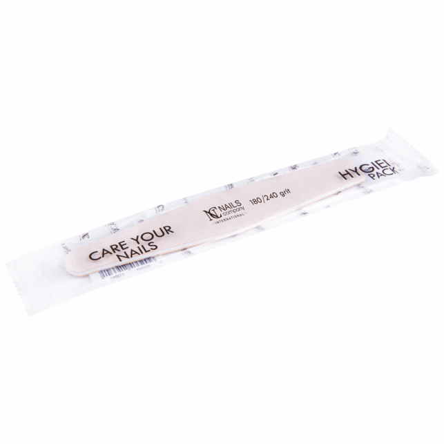 NC NAILS COMPANY HALF MOON NAIL FILE 180/240 SAFE PACKAGE