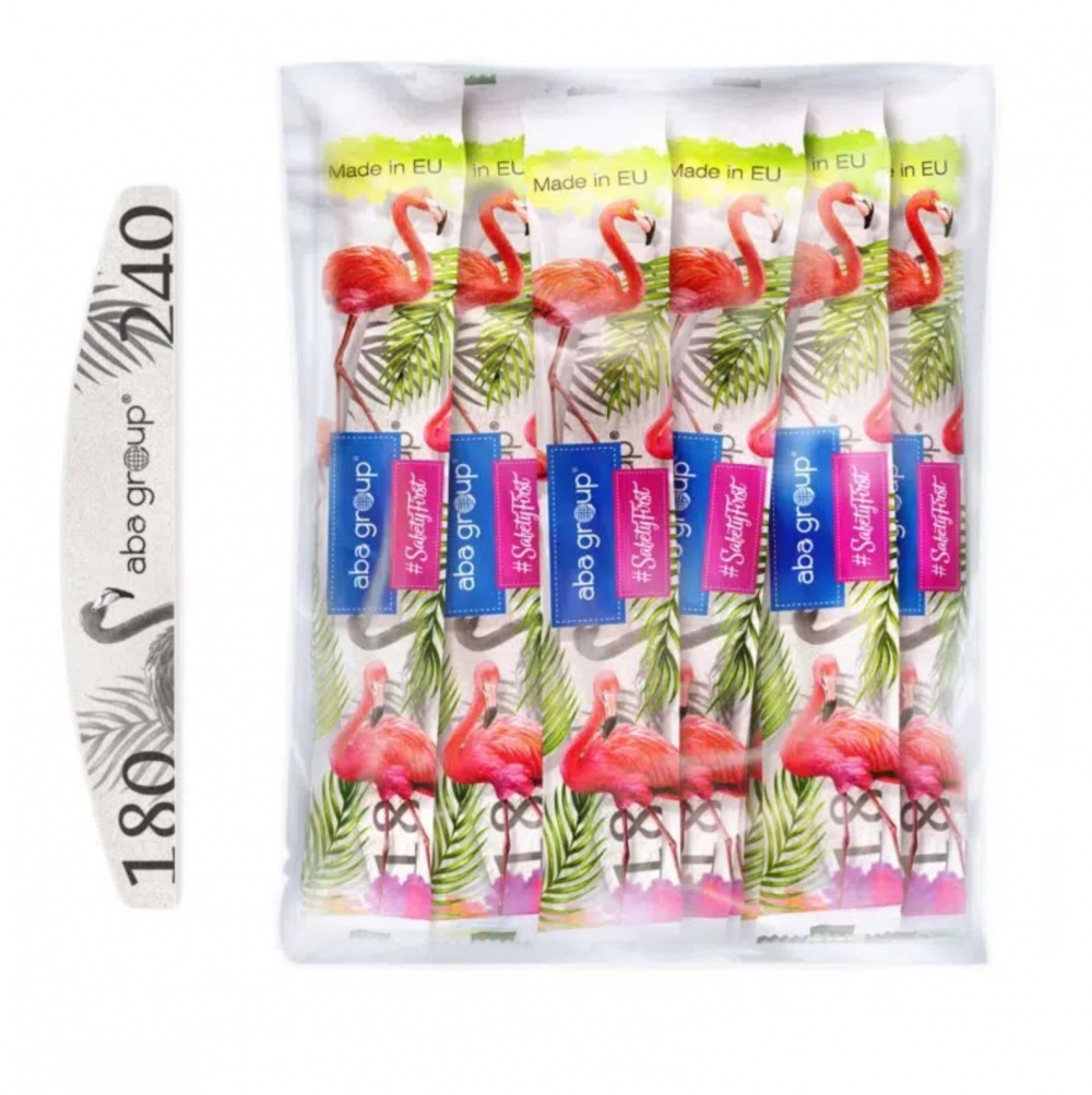 ABA GROUP SAFE PACKAGE NAIL FILE HALF MOON 180/240 SLIM (25pcs)