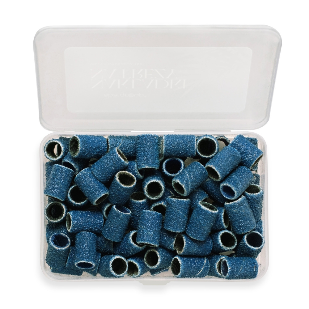 ABA GROUP CYLINDRICAL NAIL DRILL BITS GRIT 80 (100 PIECES) - NAVY BLUE