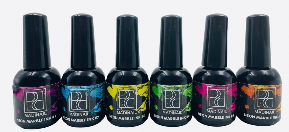 MADINAIL NAIL AQUARELLE NEON MARBLE INK SET