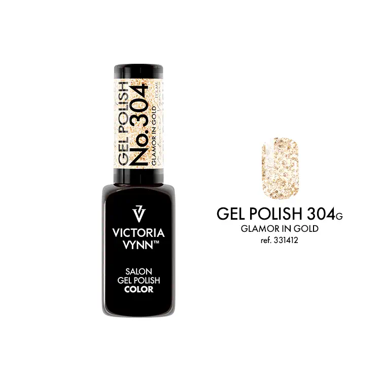  VICTORIA VYNN GEL POLISH 304 GLAMOUR IN GOLD 8ML SALE 