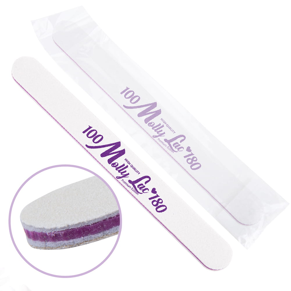 MOLLY LAC NAIL FILE SAFE PACKAGE STRAIGHT VIOLET CENTER 100/180 CU-06