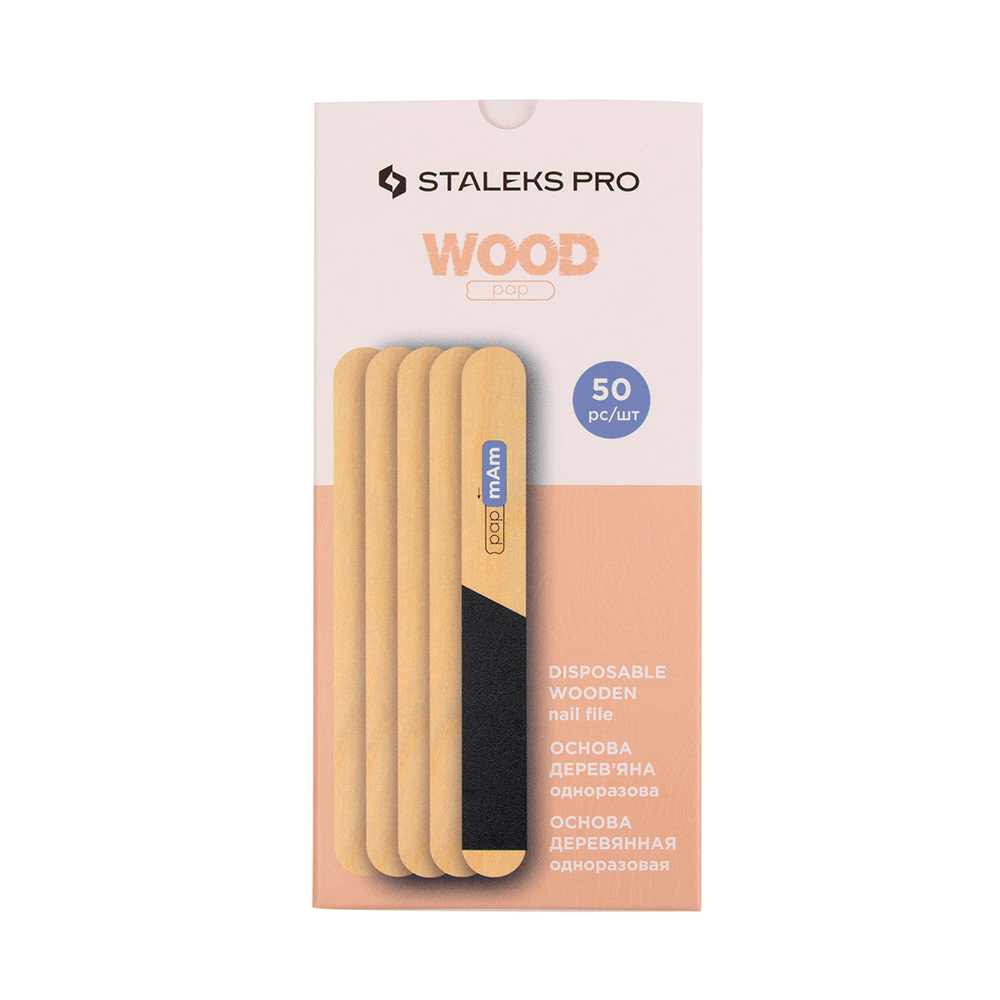 STALEKS PRO WOOD PAP DISPOSABLE WOODEN NAIL FILE 50pcs