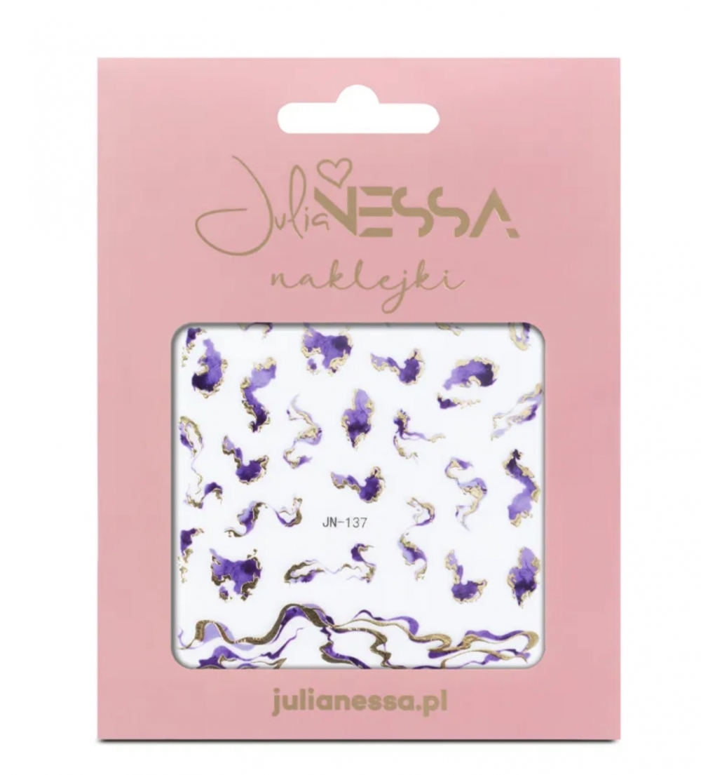 JULIA NESSA STICKERS FOR NAILS - PURPLE MARABLE JN-137
