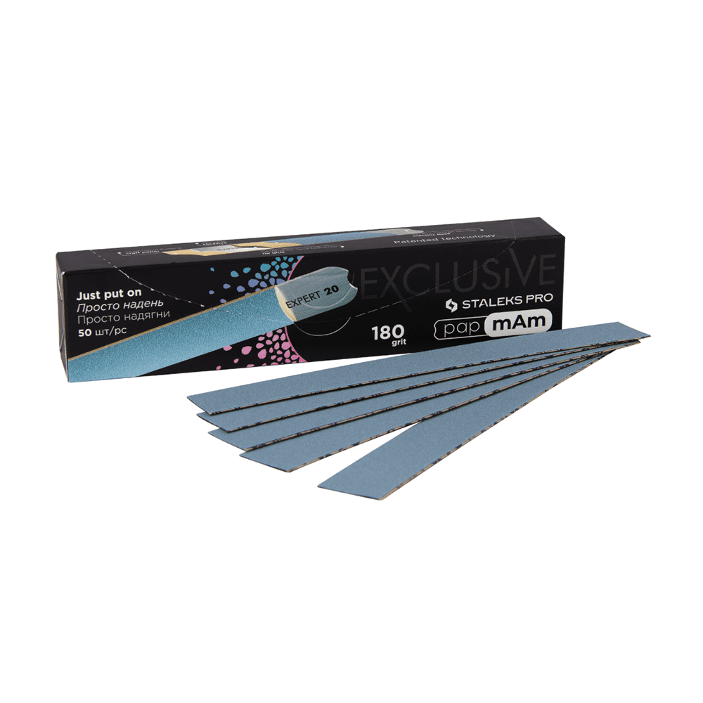 STALEKS EXCLUSIVE EXPERT PRO PAP MAM NAIL FILE DISPOSABLE FILE CASES FOR A STRAIGHT NAIL FILE BASE 50pcs - 180