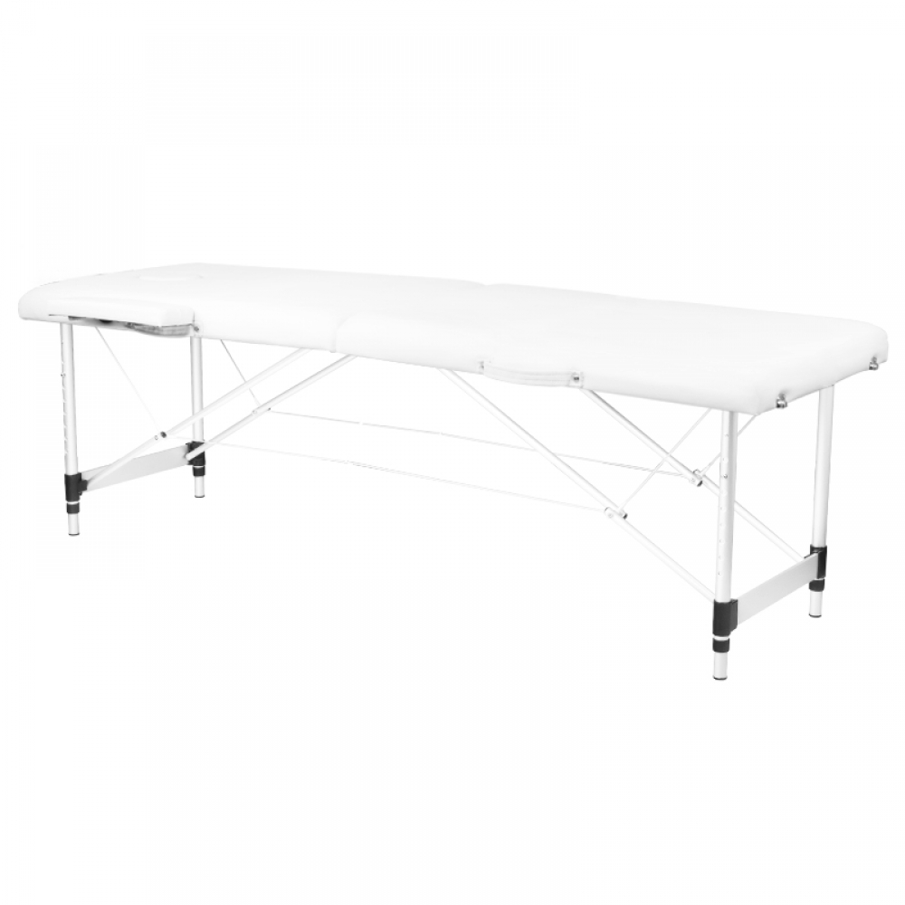 ACTIVESHOP 2-section aluminum folding massage table, comfort, white