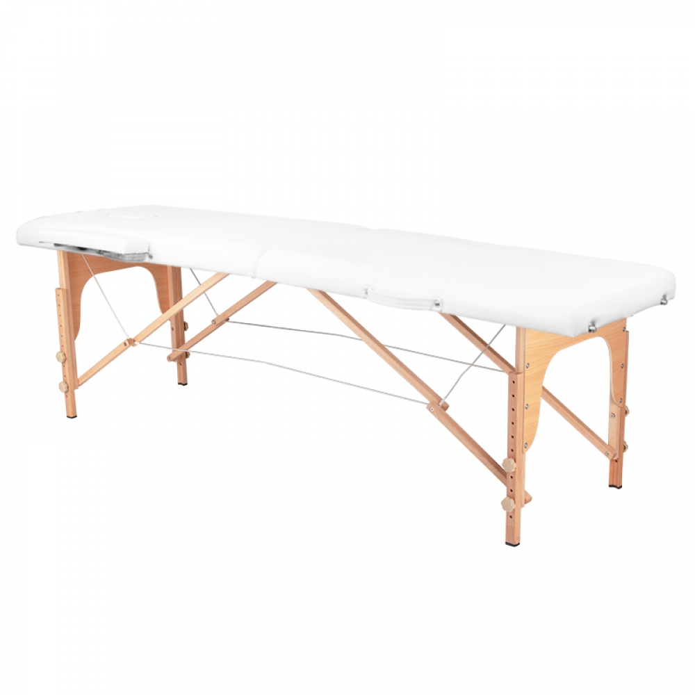 ACTIVESHOP 2-section folding massage table, wood comfort, white