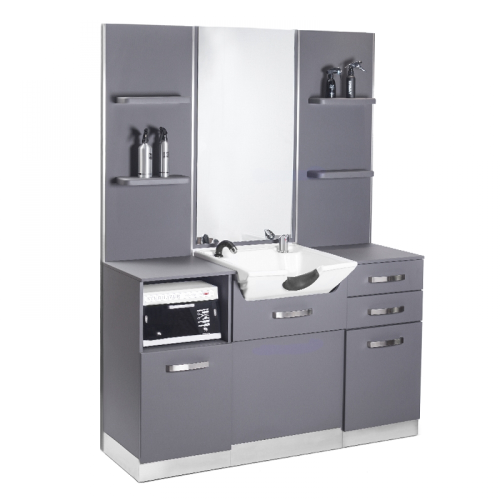 Gabbiano hairdressing console with a wash basin b085 gray (124725)