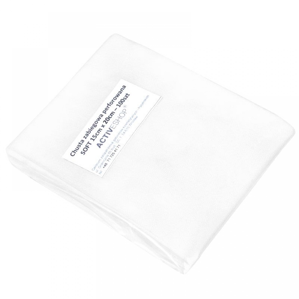 Disposable surgical scarves, perforated, 100 pieces 15x20 cm white (112440)