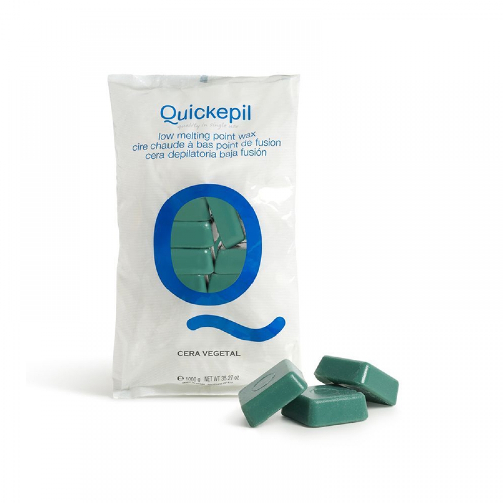 Quickepil depilatory wax hard without streak for vegetal depilation 1 kg green (115415)