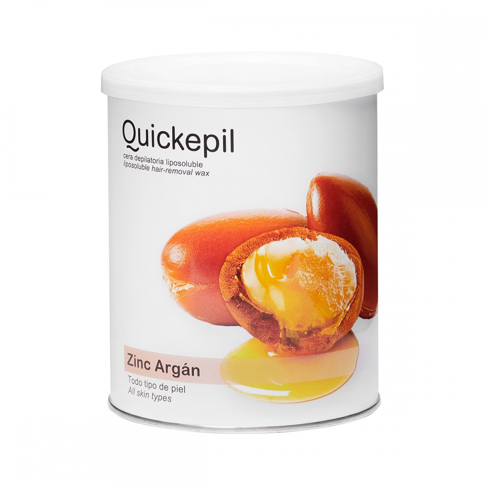 Quickepil depilatory wax tin, zinc-argan, 800 ml (115422)