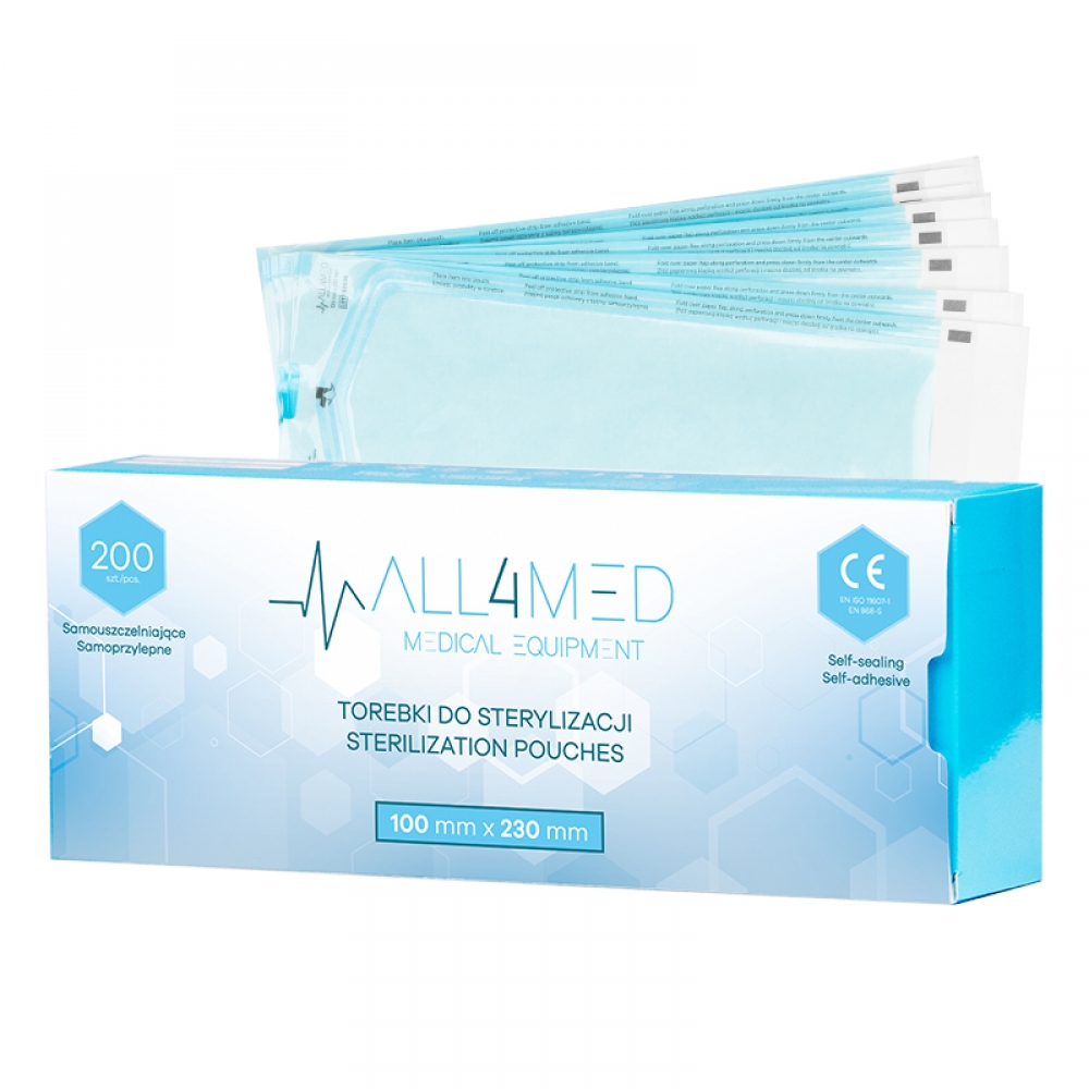All4med autoclavable bags 100mm x 230mm 200pcs (126243)