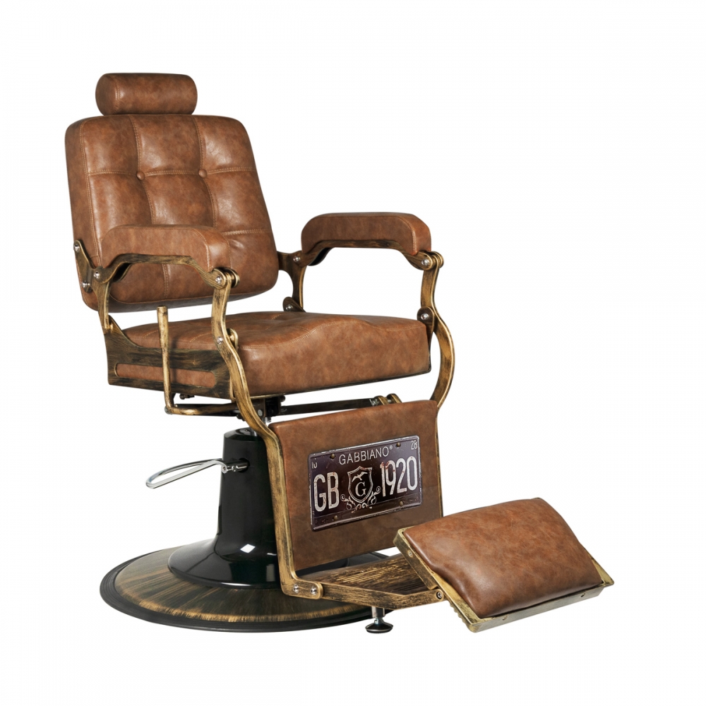Gabbiano barber chair Boss Old Leather light brown (126469)