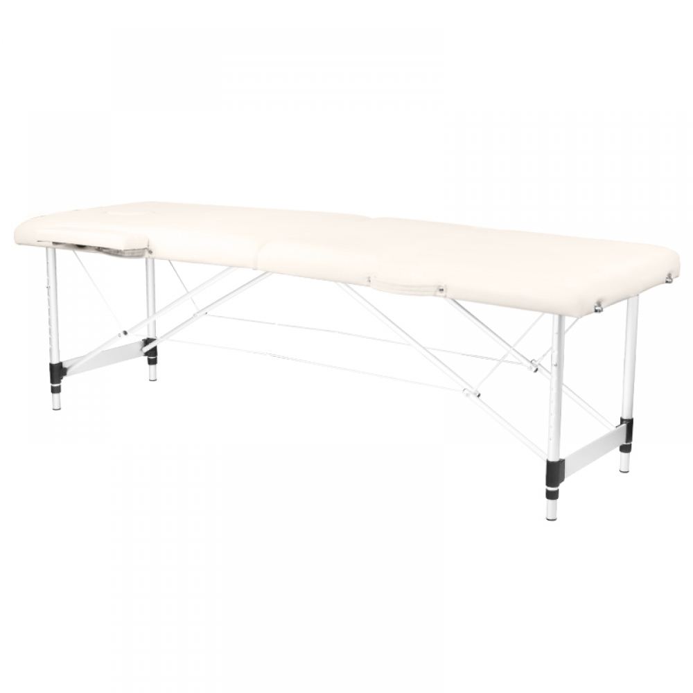 Folding massage table, aluminum comfort, 2-section cream (126960)