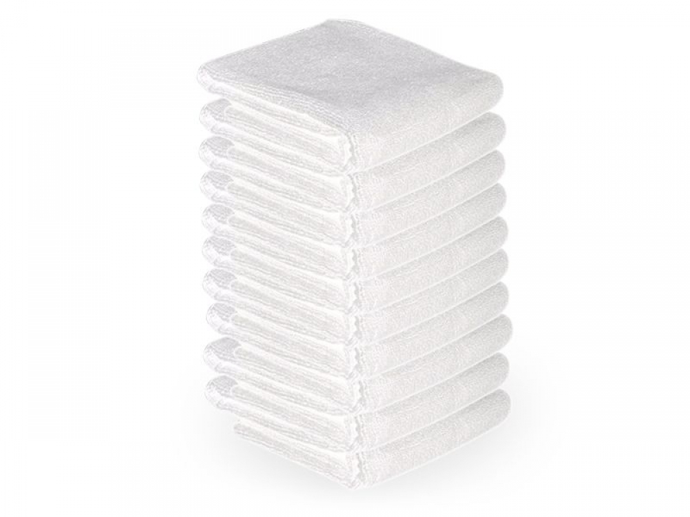 Microfiber towel 73x40cm 10pcs white (104129)