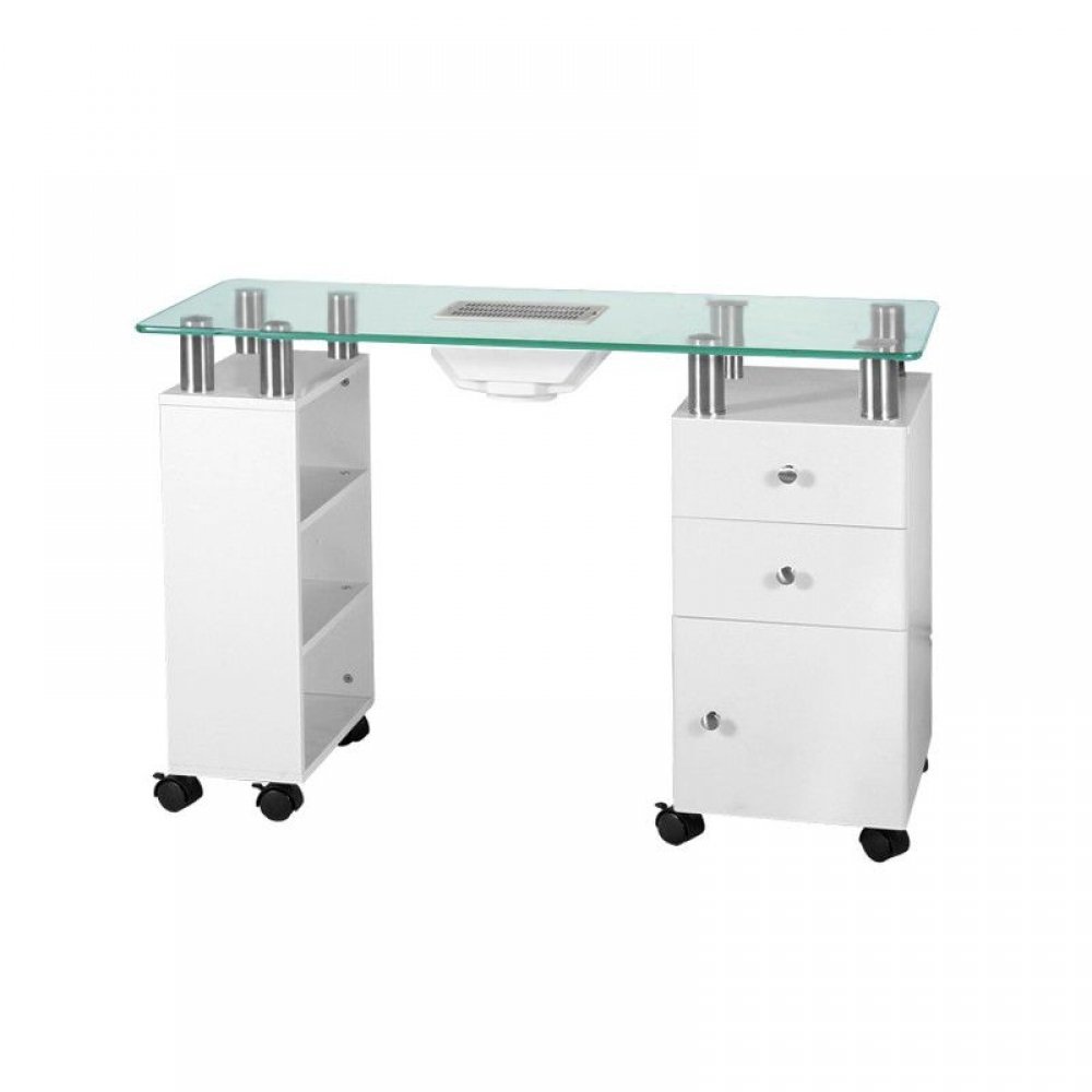 Glass desk with 013b absorber, white (104551)