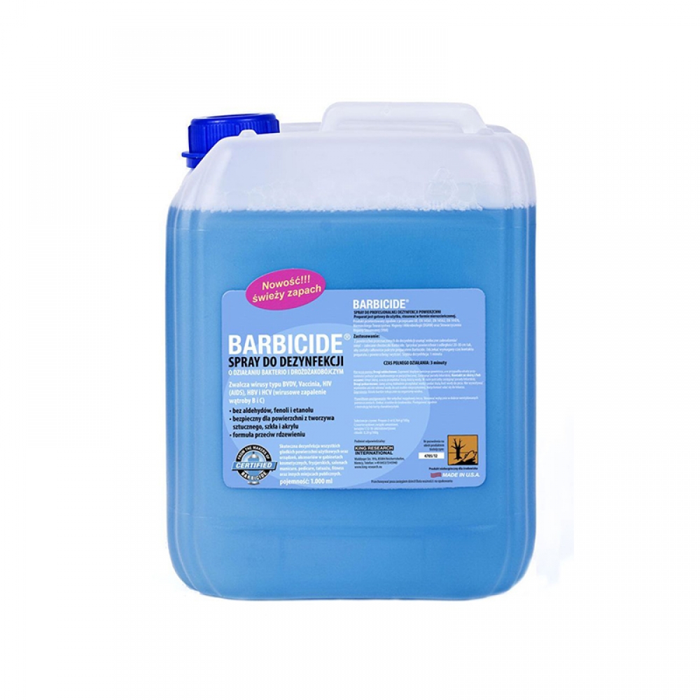 Barbicide spray for disinfecting all surfaces, fragrant - refill 5l (106157)