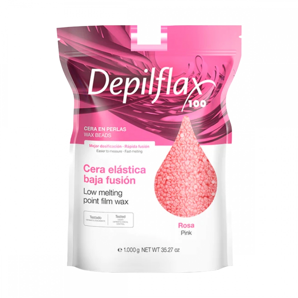 Depilflax 100 flexible depilatory wax with a low melting point pearl rose dew 1000g (126891)