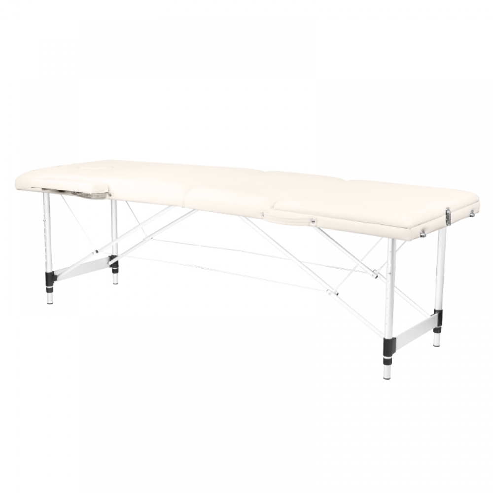 Folding massage table, aluminum comfort, 3-section cream (130790)