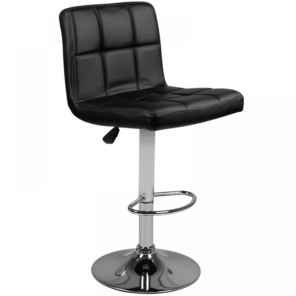 Bar stool m06 quilted adjustable black (132521)