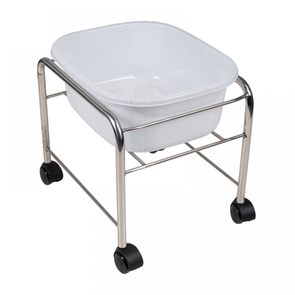 Straight pedicure tray with chrome wheels (131508)