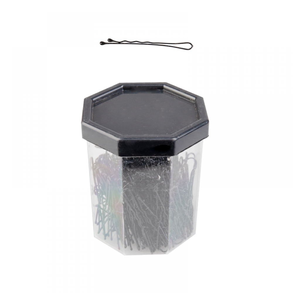 Barber pins for hair e-62 150 pcs 4.9cm black (133255)