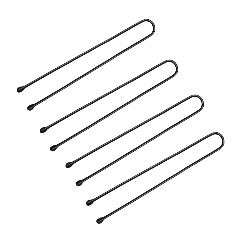 Hairdressing buns for hair e-63 150 pcs 4.9 cm black (133256)