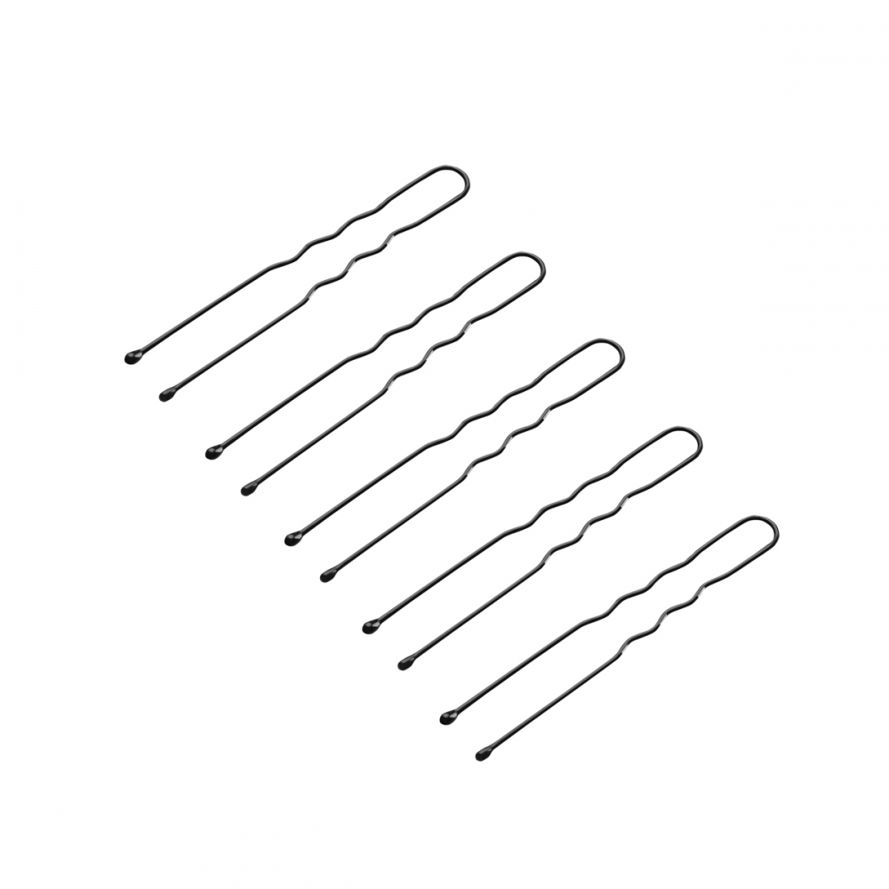 Hairdressing buns for hair e-65 300 pcs 5 cm black (133257)