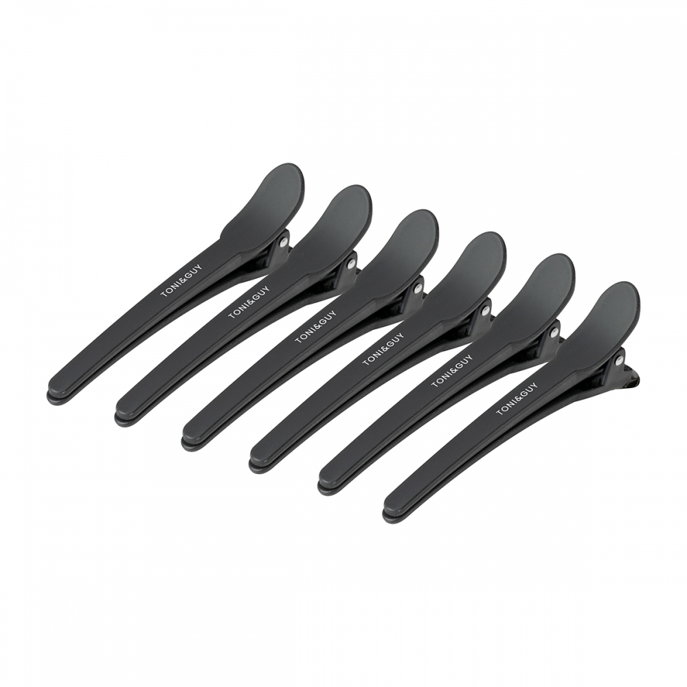 Hairdressing clamps for hair e-17 10 pcs 10.5 cm black (133249)
