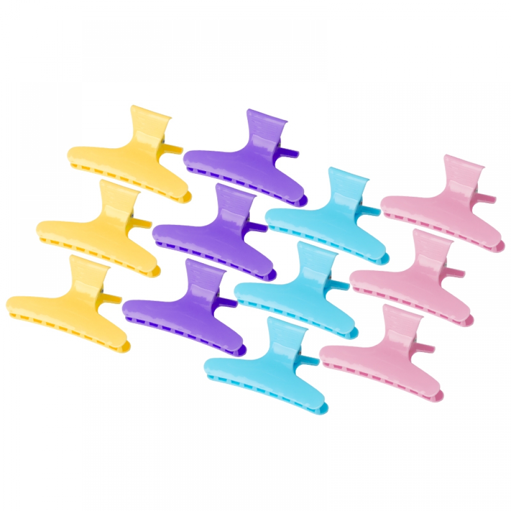 Crabs hairdressing clamps e-47 12 pcs 8,2cm assorted color (133252)