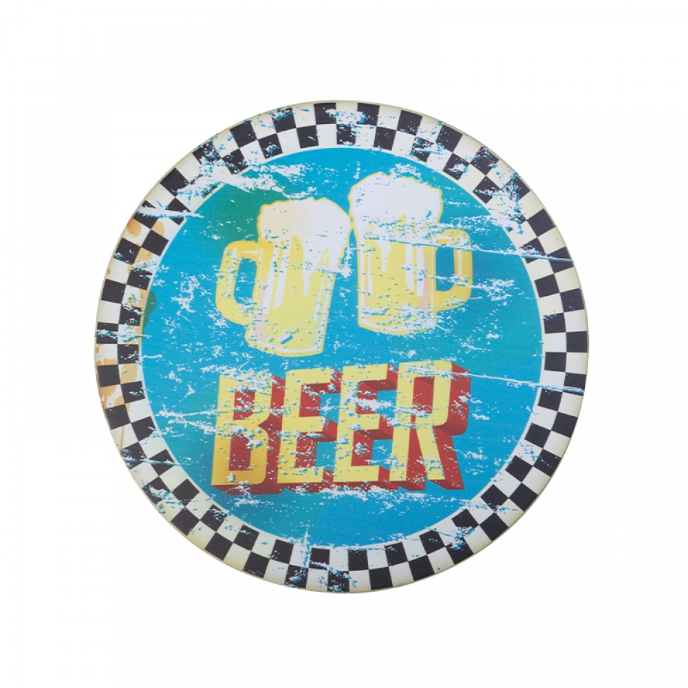 Decorative round beer plaque (135650)