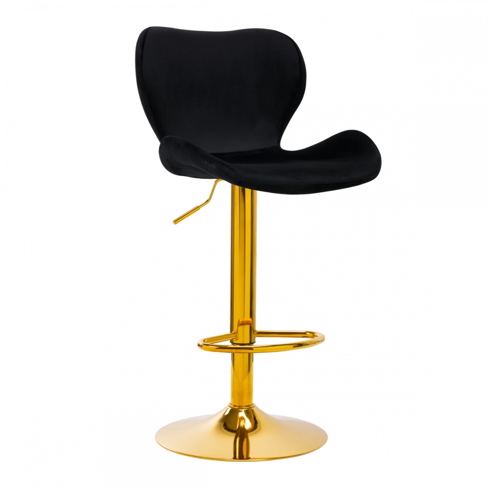 BAR STOOL QS-B15 VELVET BLACK (141185)