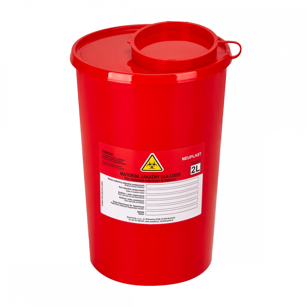 MEDICAL WASTE CONTAINER 2 L RED (144709)