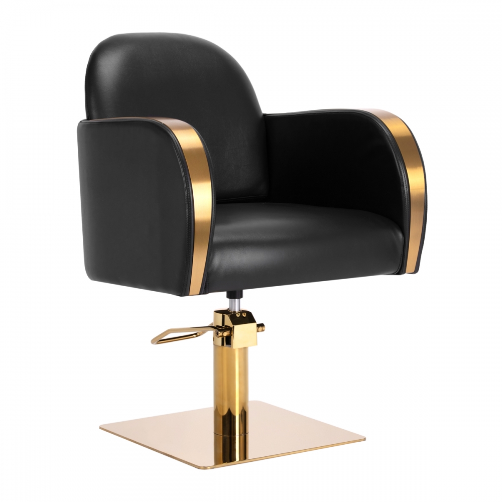 Gabbiano hairdressing chair Malaga gold black (146704)