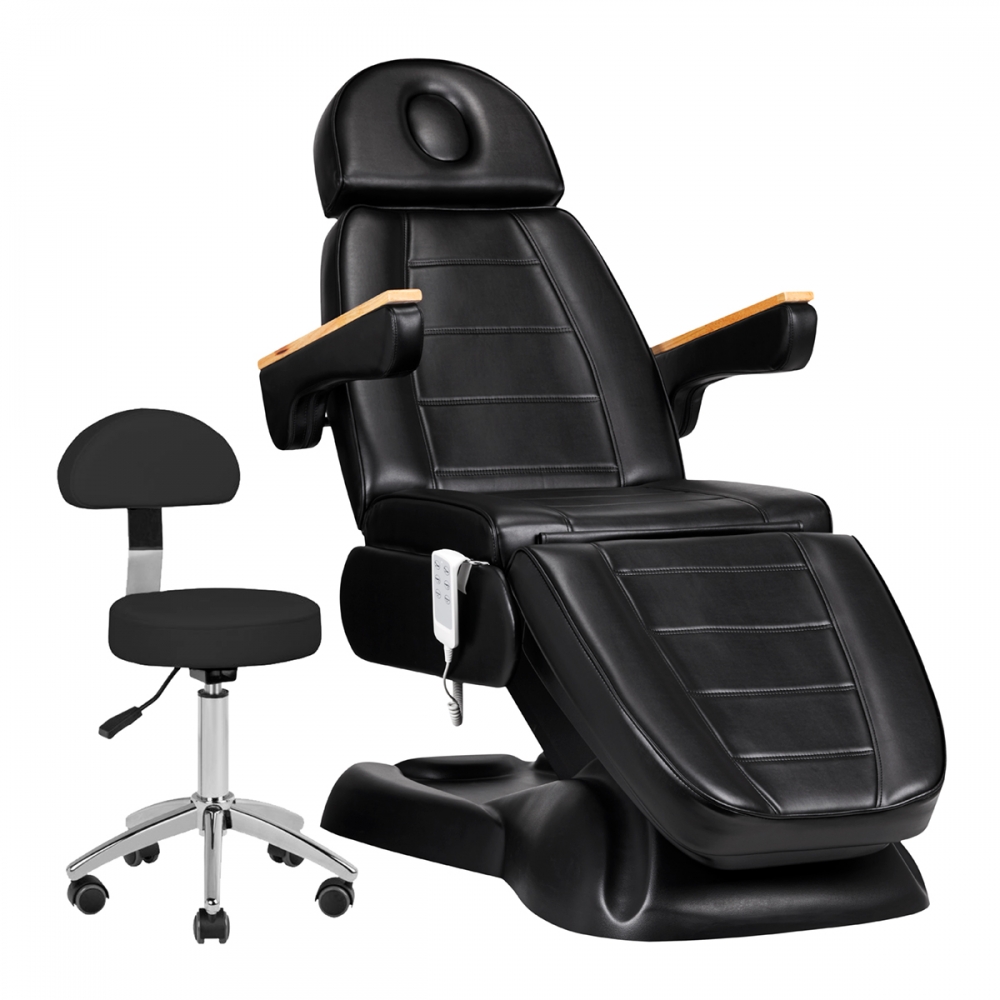 Electric cosmetic chair SILLON Lux 273b + stool 304 black (148298)