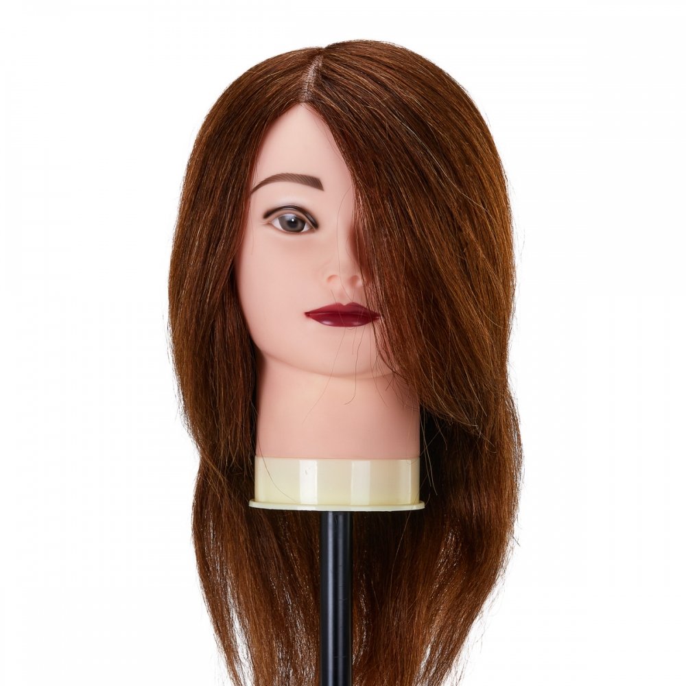 Gabbiano WZ1 hairdressing training head, natural hair, color 4#, length 16" (148399)