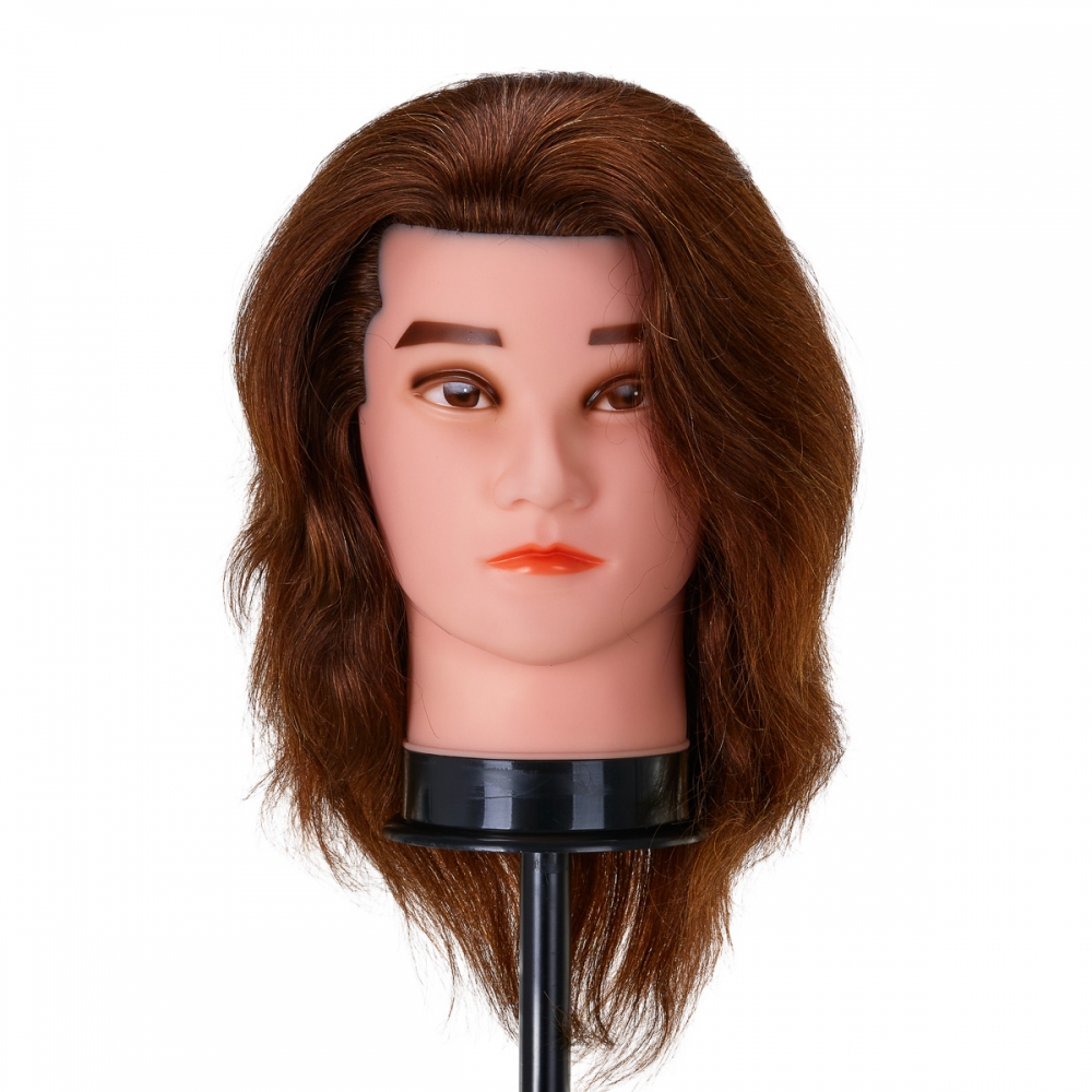 Gabbiano WZ3 hairdressing training head, natural hair, color 4#, length 8" (148406)