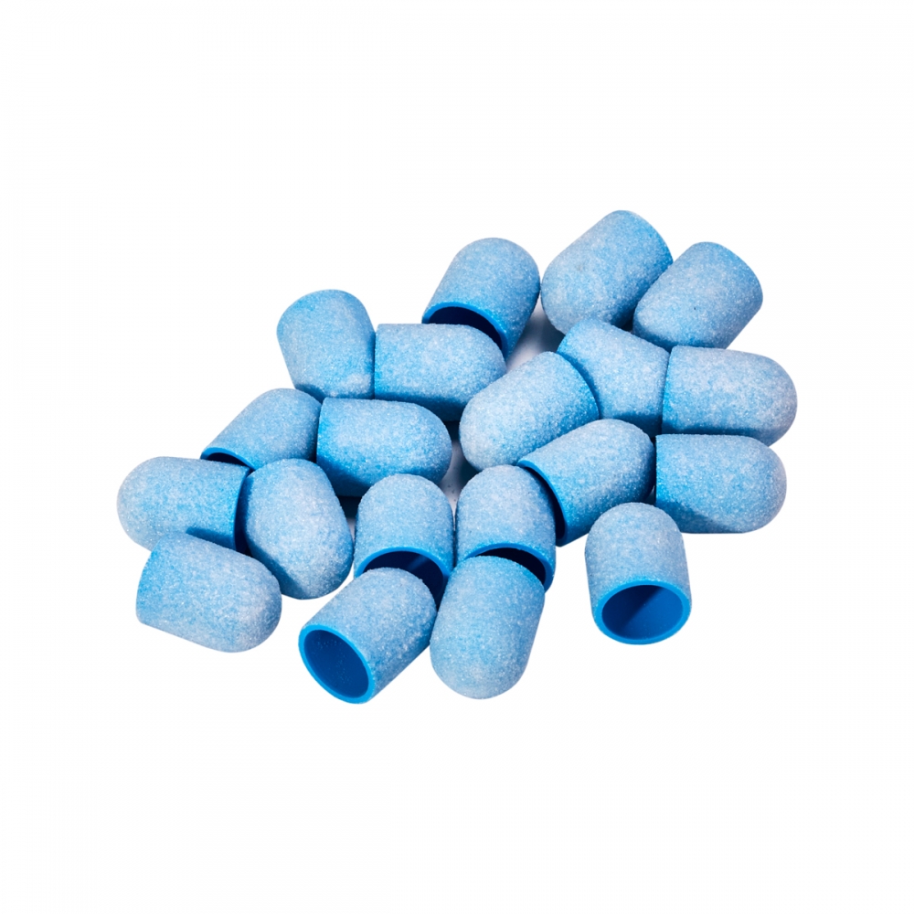 Exo blue med abrasive cap 10mm / 150 20pcs Hard Cap (149685)