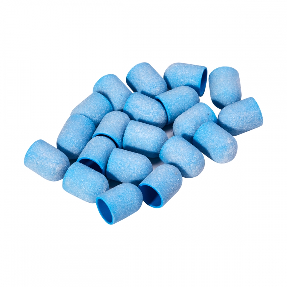 Exo blue med abrasive cap 10mm /220 20pcs Hard Cap (149686)