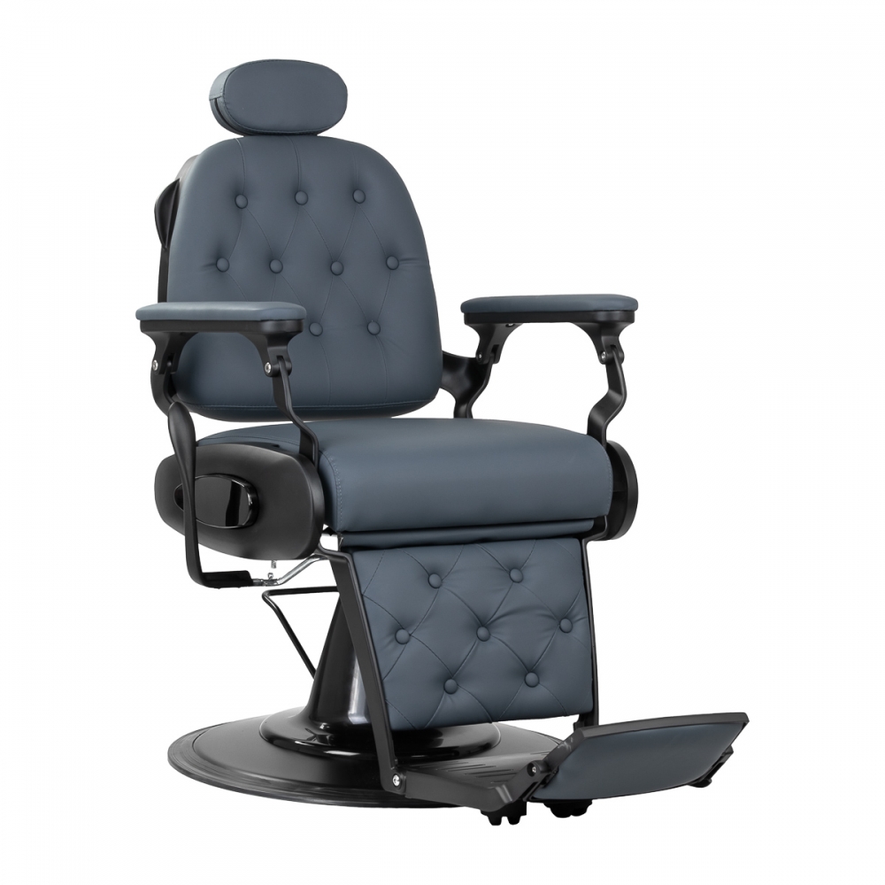 Gabbiano Francesco barber chair in graphite with brushed black frame (153413)