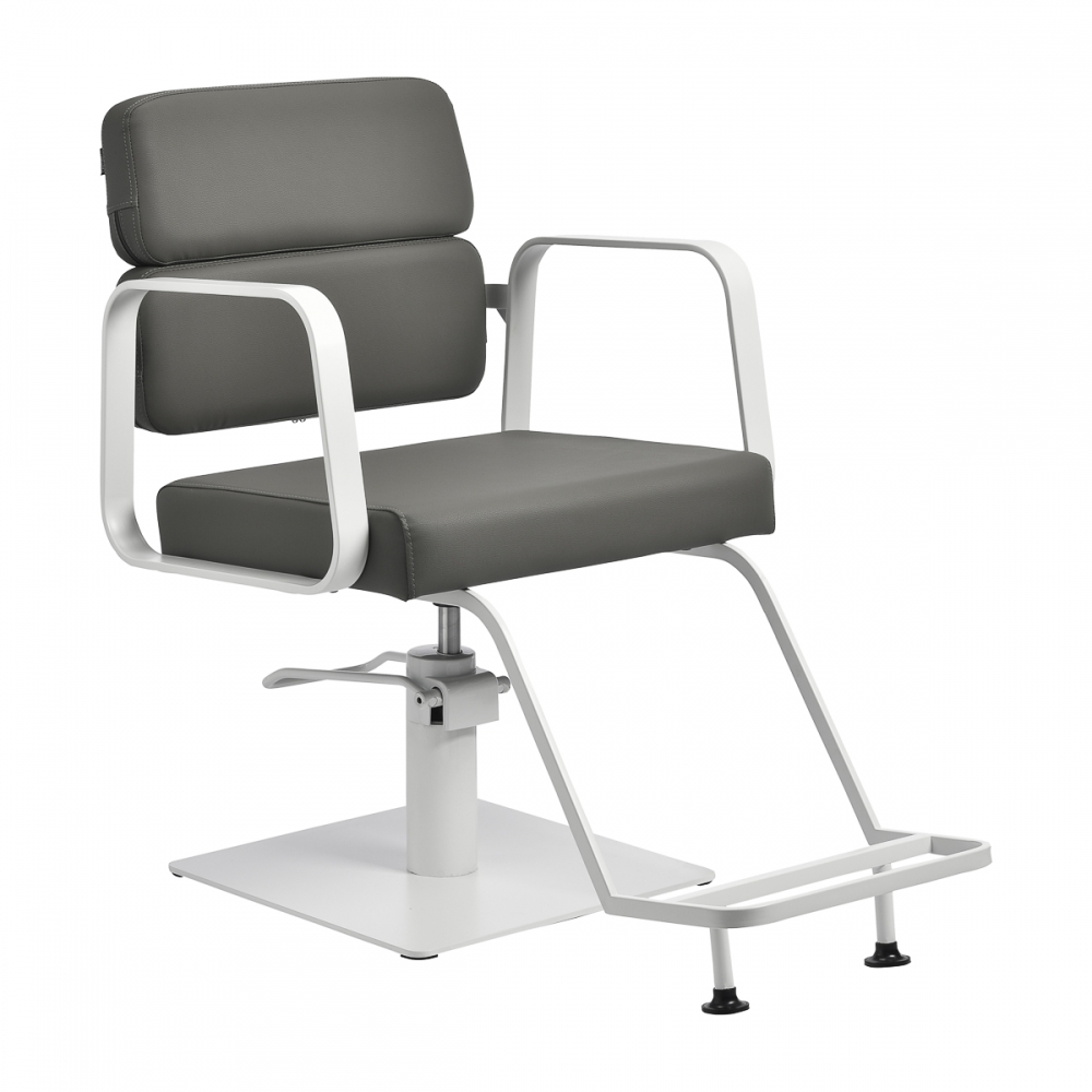 Gabbiano hairdressing chair Porto white gray  (154142)