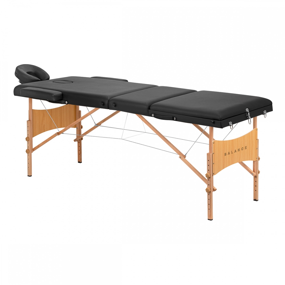 BALANCE wooden folding massage table 3 segment 190x70 black (155280)