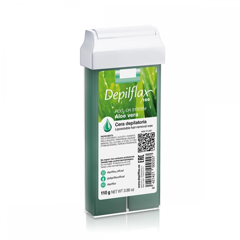 Depilflax 100 wax for hair removal, aloe vera roll, 110 g (155504)