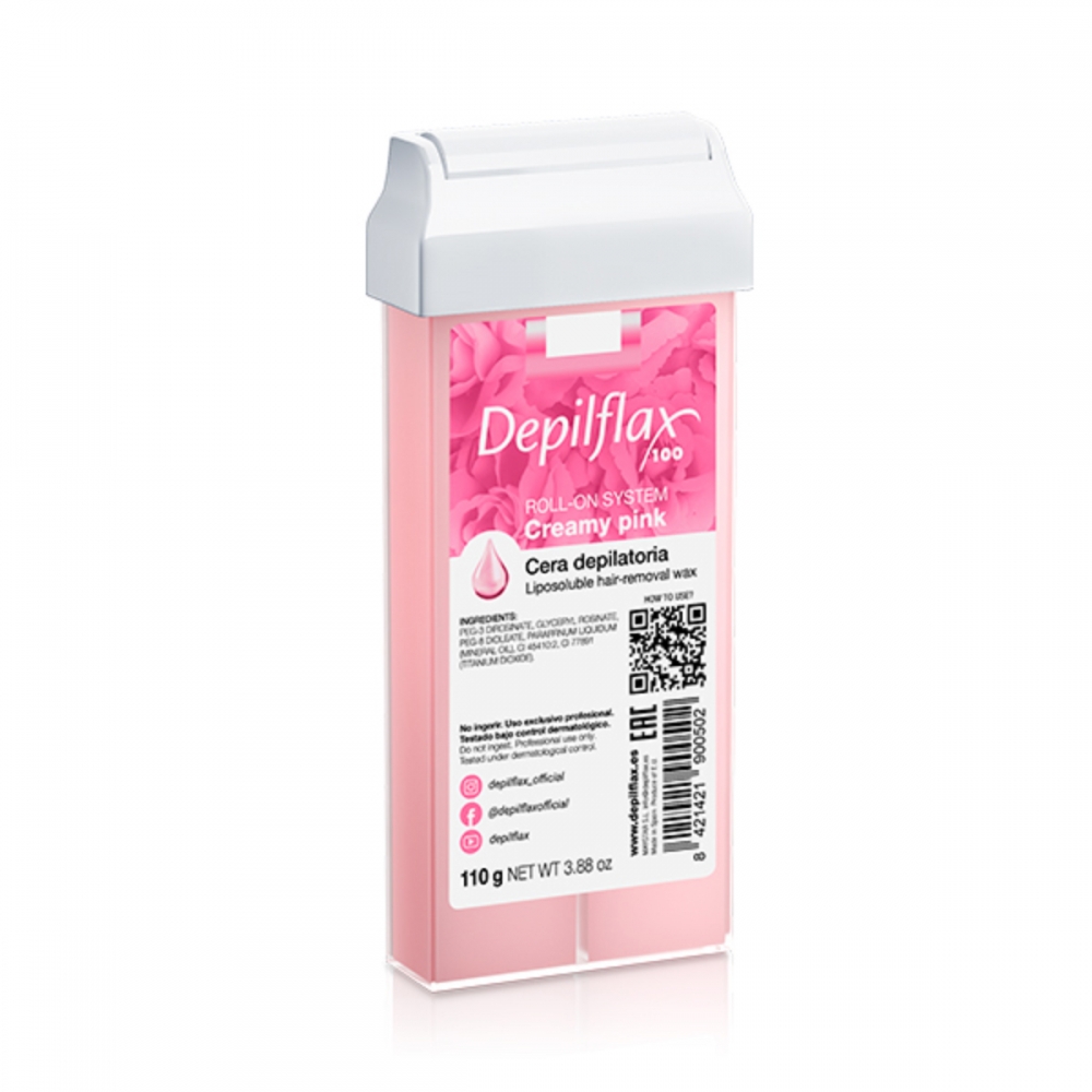 Depilflax 100 hair removal wax roll Creamy pink 110 g (155505)