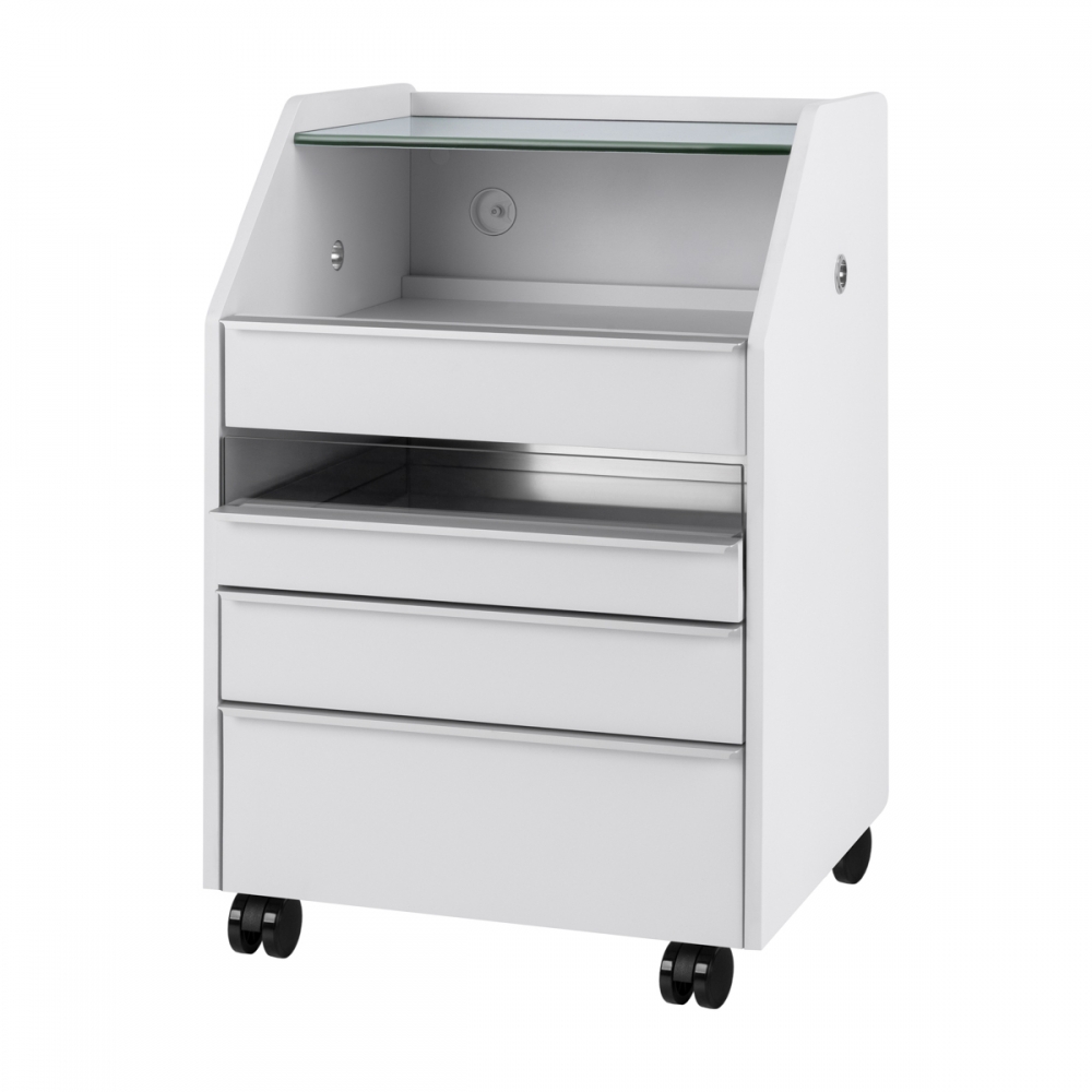 The 984 podiatry assistant storage trolley unit white (155356)